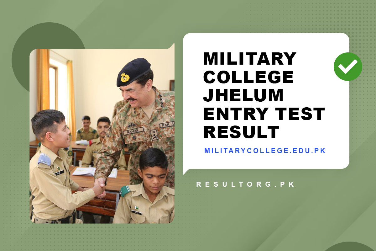 Military College Jhelum Entry Test Result 2024