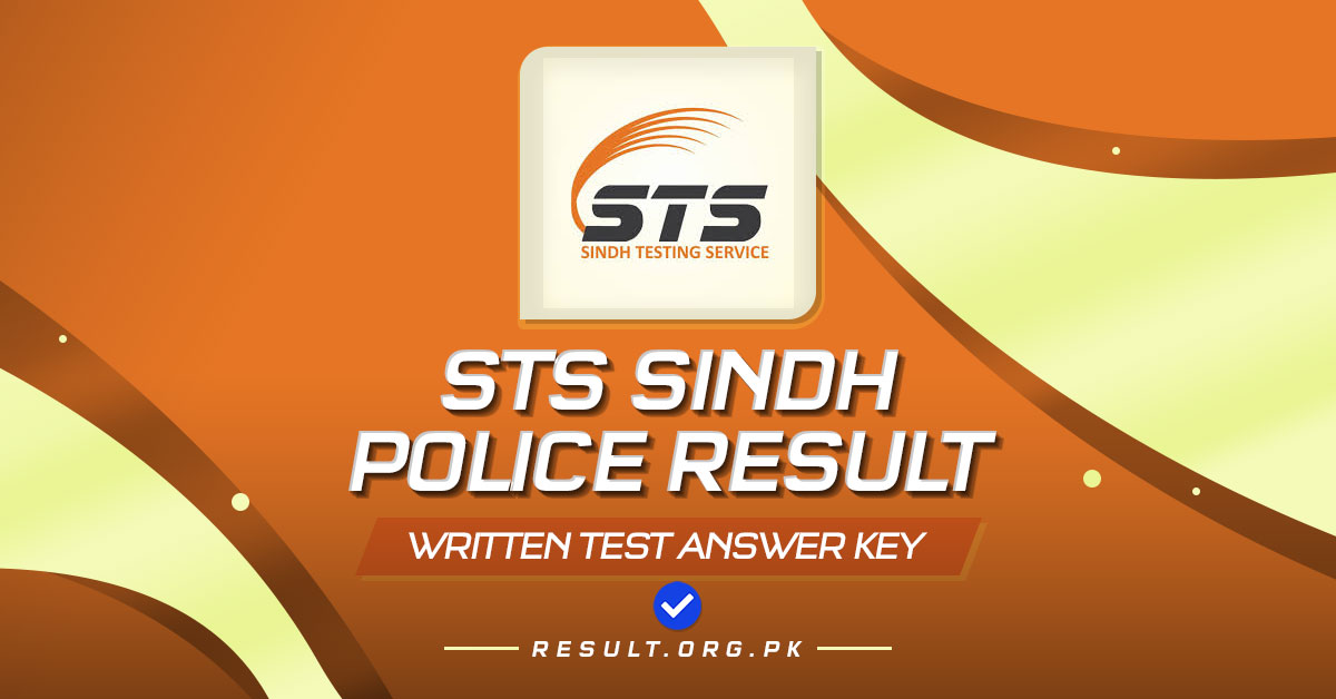 STS Sindh Police Written Test Result 2024 Answer Key @sts.net.pk