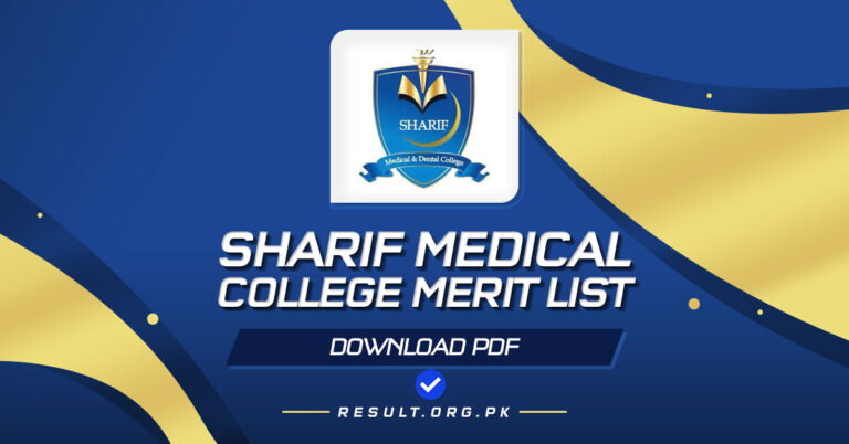 Sharif Medical College Merit List 2024 Download